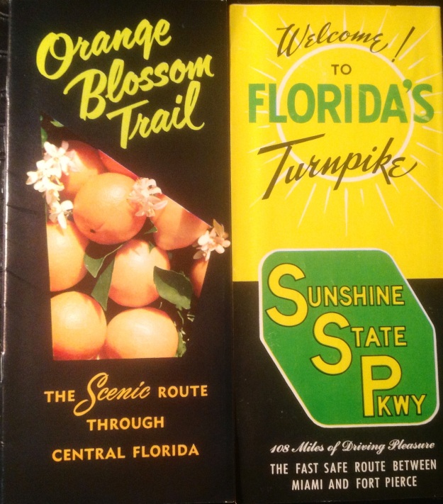 Maps and directories have been published for years in Florida.  These two vintage maps are for particular roads, the Orange Blossom Trail and the Florida Turnpike.  