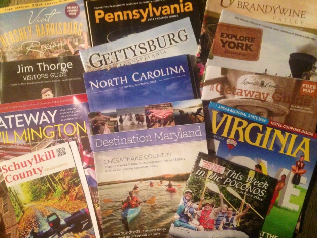 Printed visitors guides still come in handy and we explore each and every one of them for current places to consider while on a road trip as well as future places to visit.  I just can't help using them as teaching tools to help other attractions learn more about destination and tourism marketing though.