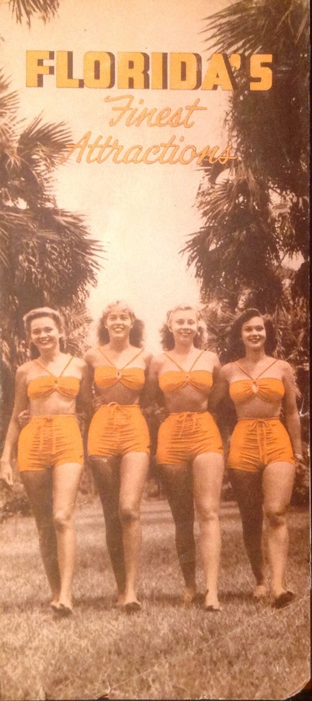 Brochures have been used for many years to attract visitors to attractions such as this vintage Florida Attractions Association map from the mid 20th century.